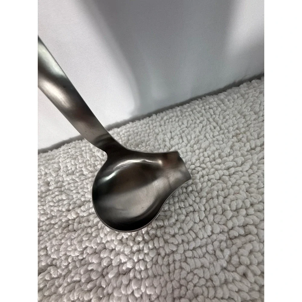 Stainless Steel Gravy Ladle with Pour Spout and Ergonomic Black Handle 10.5